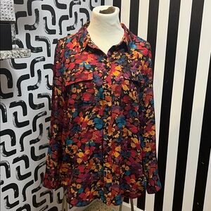Olivia colorful button down shirt/blouse